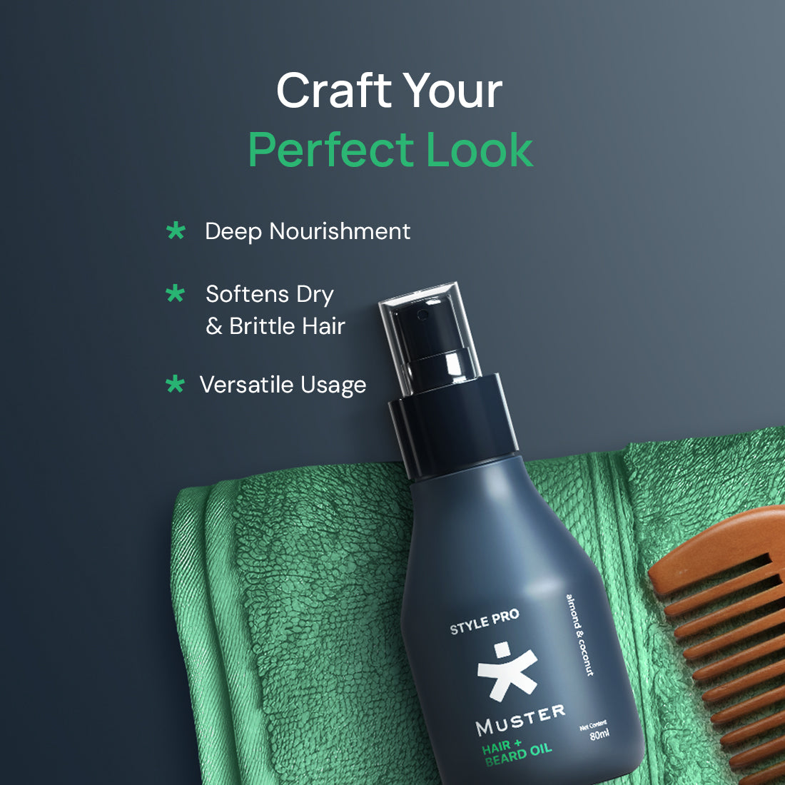 Hair & Beard Oil Spray For Men, 100 ml | Craft a perfect look