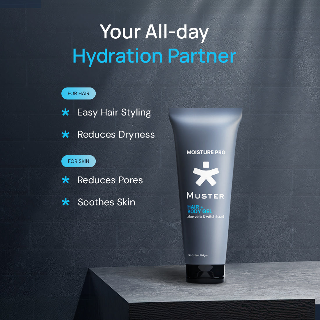 Aloe Vera Gel For Skin & Hair, 100 ml | All day Hydration Partner